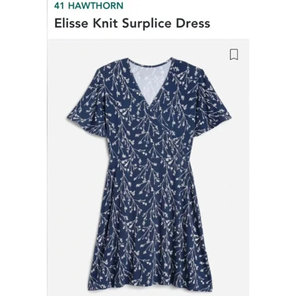 41Hawthorn (3X) Elisse Knit Surplice Dress Stitch Fix Twiggy Floral Flutter Cape - Picture 5 of 10